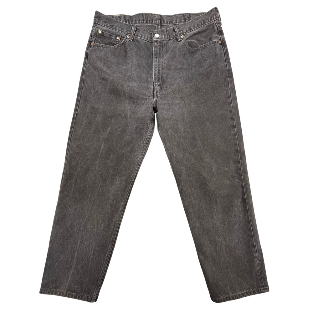 Levi's Black 550 Relaxed Fit Straight Leg 100% Cotton Denim Jeans Mens 40x32